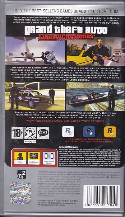 Grand Theft Auto Liberty City Stories - Platinum - PSP (B Grade) (Genbrug)